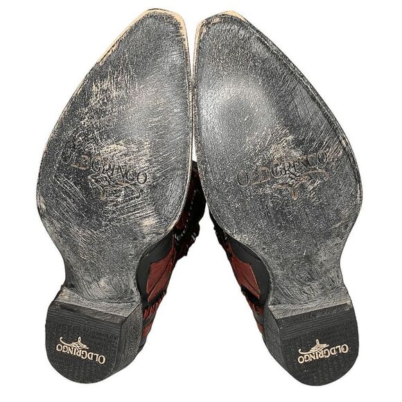 Old Gringo Rarames 13" High Calf Western Cowgirl Tall Red Fringe Boots Size 7.5 - Picture 9 of 10